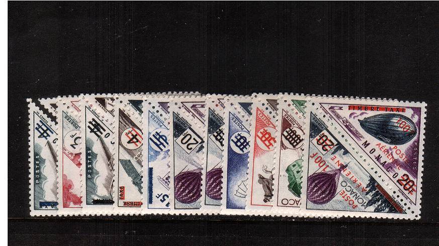 The POSTAGE DUE set of twenty-two SURCHARGED to convert to regular postage as se-tenant pairs (except the first two stamps SG Cat 1.50) all superb unmounted mint. SG Cat 170