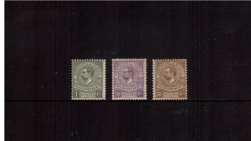 The POSTAGE DUE set of three very lightly mounted mint.<br/>SG Cat 276
