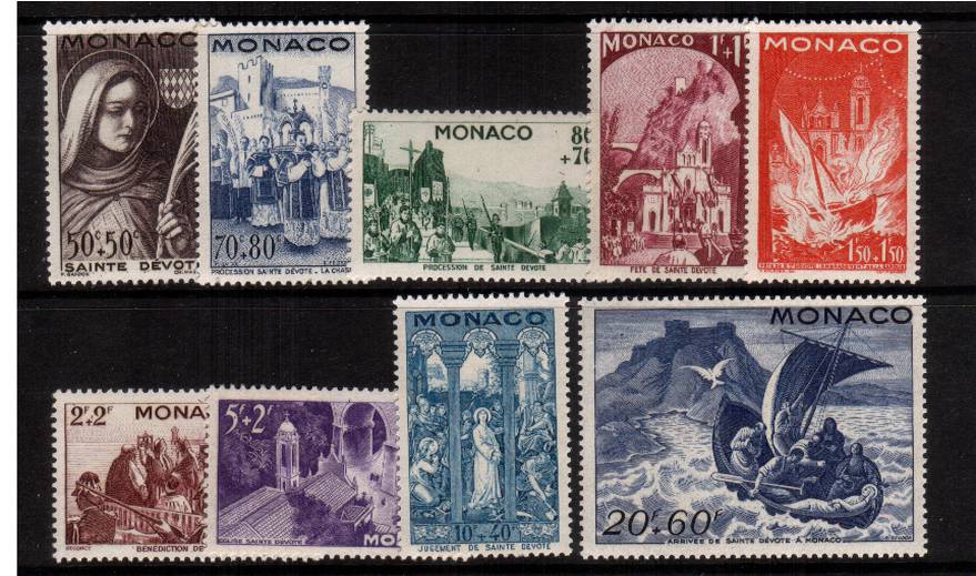 Festival of St. Devote<br/>
A superb unmounted mint set of nine with some stamps having a small dealers mark. <br/>SG Cat 7.50