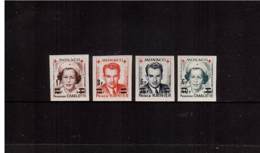 Red Cross Fund<br/>
The rare SURCHARGED IMPERFORATE set of singles from the <br/>minisheet
superb unmounted mint. SG Cat 650 for the sheet.
