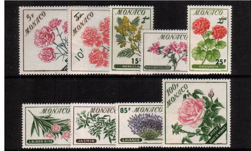 Flowers set of nine superb unmounted mint. SG Cat 26