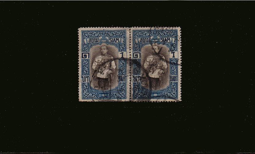 1b Sepia and Blue King Vajiravudh in a fine used pair