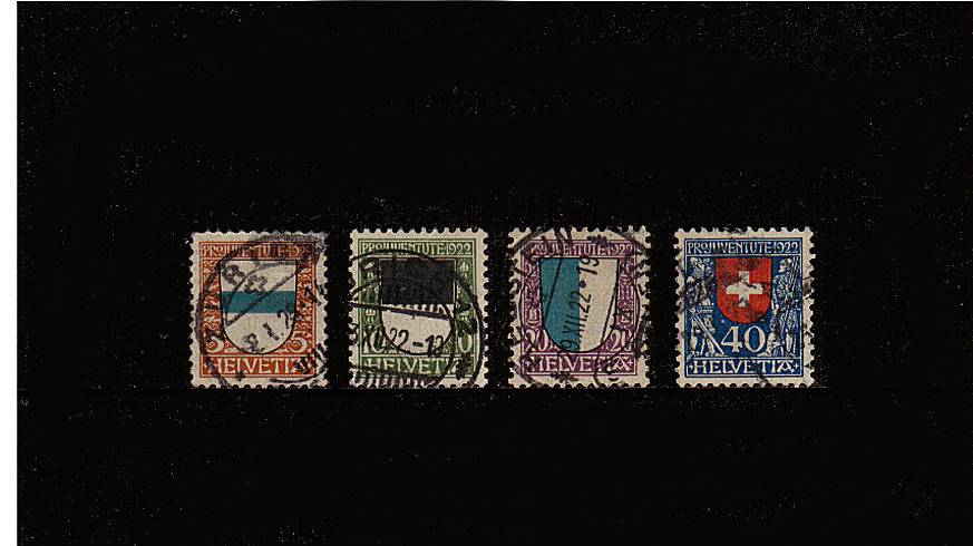 ''ProJuventute'' set of four superb fine used. SG Cat 120