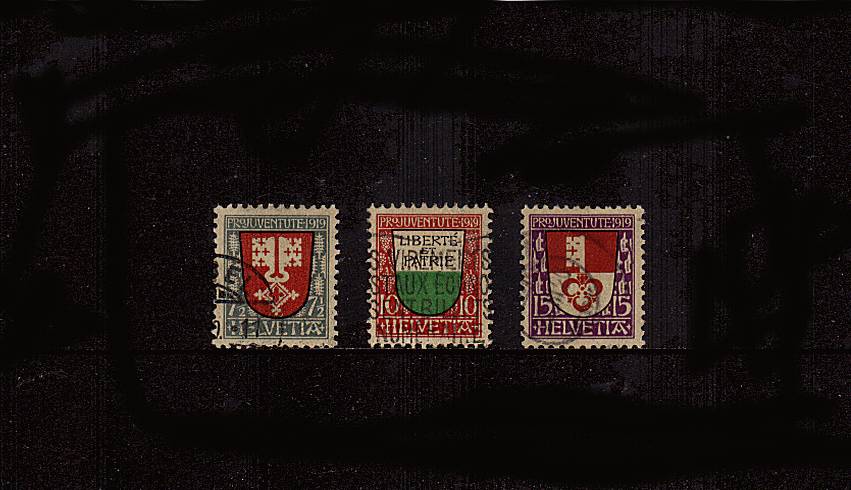 ''ProJuventute'' set of three superb fine used. SG Cat 60