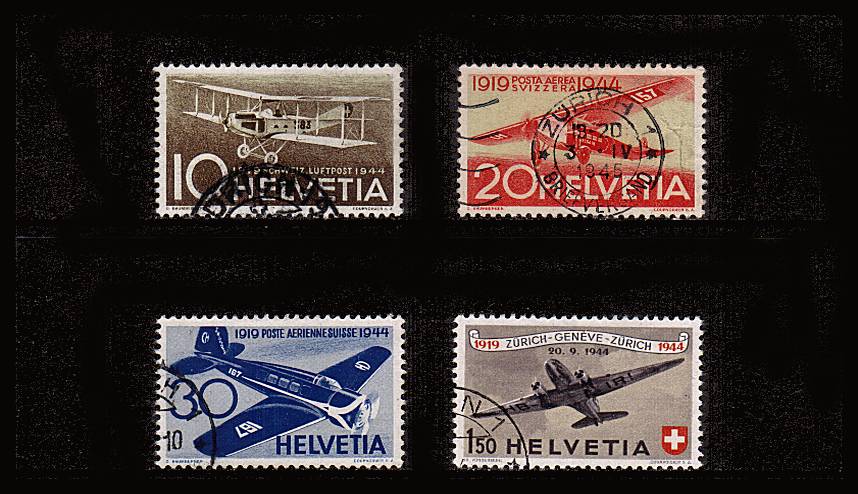 25th Anniversary of National Air Post<br/>
A superb fine used set of four. SG Cat 32