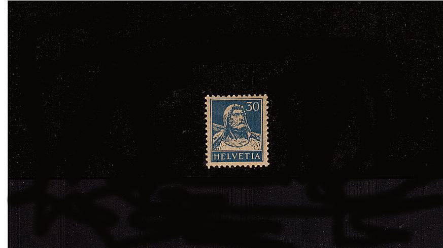 ''William Tell''<br/>
30c Blue on Buff definitive odd value lightly mounted mint. SG Cat 17