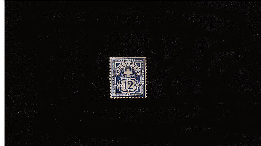 12c Ultramarine<br/>
A fine lightly mounted mint single. SG Cat 180