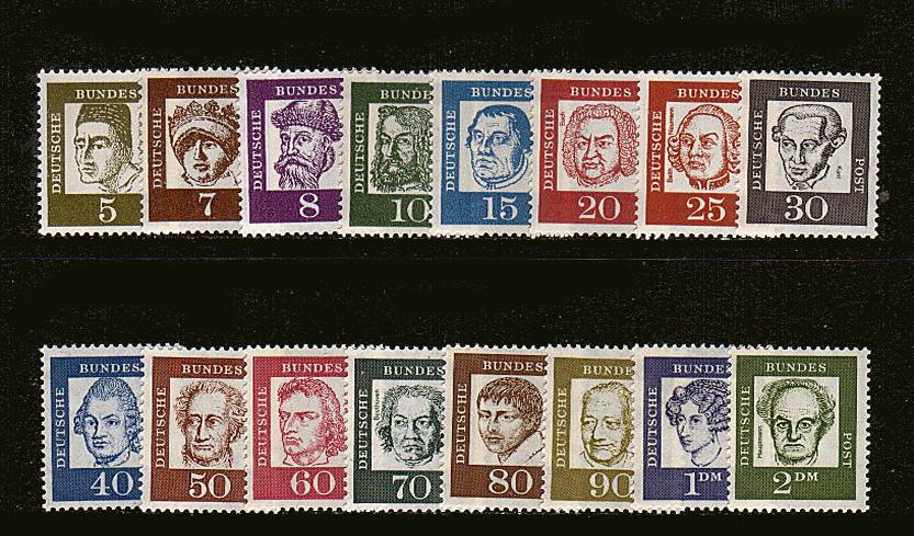The Famous Germans set of sixteen superb unmounted mint.