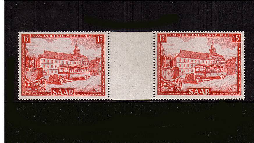 Stamp Day <br/>
A superb unmounted mint gutter pair. <br/>
SG Cat for singles 32