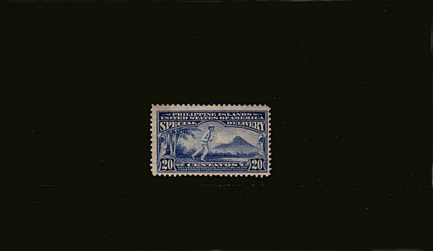 SPECIAL DELIVERY<br/>
20c Deep Ultramarine - Double-lined watermark<br/>
A superb unmounted mint single. SG Cat for mounted �