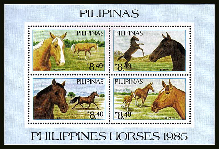 Horses<br/>
A superb unmounted mint minisheet. SG Cat �