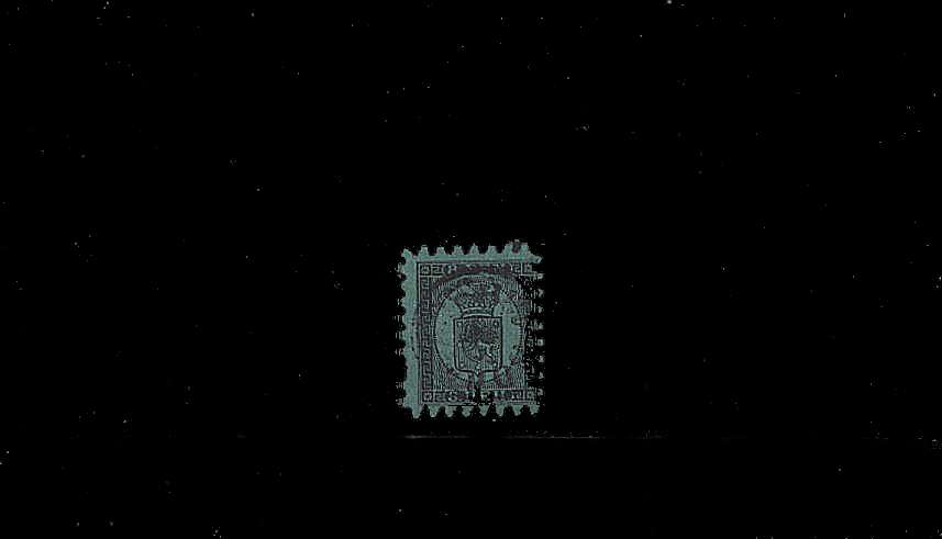 8p Black on Blue Green - Wove Paper<br/>
A good fine used stamp with one missing perf.<br/>SG Cat £375
<br/><b>QBQ</b>