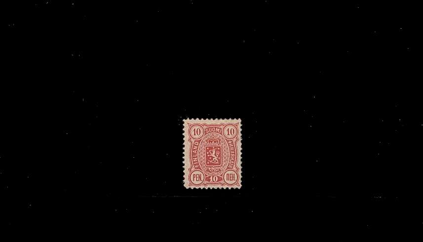 10p Rose - New Design - Perforation 12<br/>
A superb lightly mounted mint stamp.<br/>
SG Cat 100
<br/><b>QBQ</b>