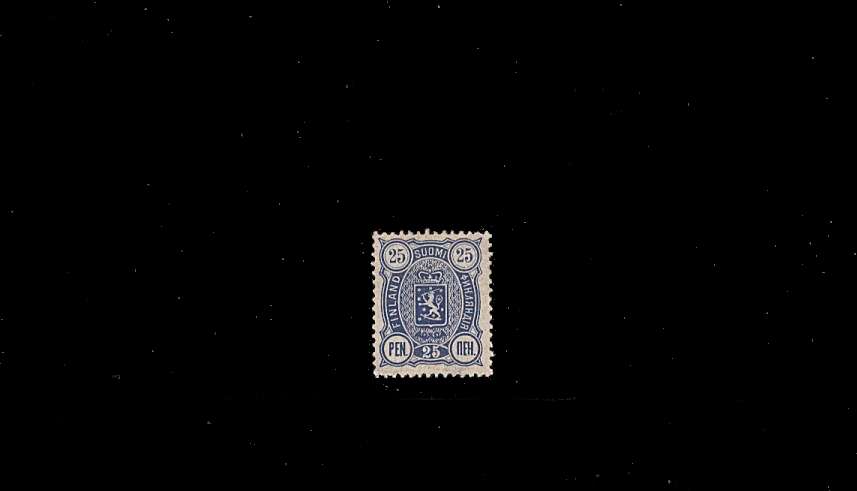 25p Ultramarine - New Design - Perforation 12<br/>
A lightly mounted mint stamp with gum thin.<br/>
SG Cat 90
<br/><b>QBQ</b>