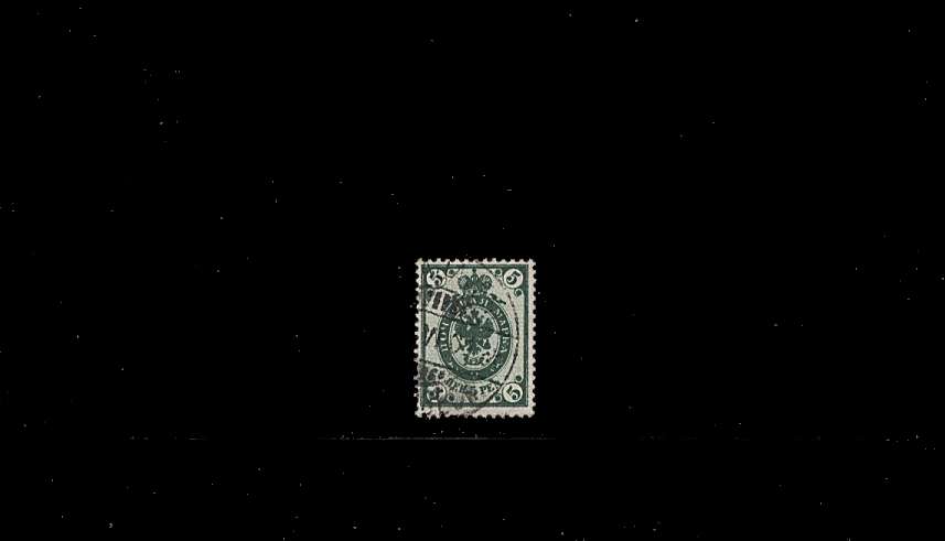 5p Deep Olive-Green - Russian Type<br/>
A superb fine used single with lovely rich colour and full perforations. Pretty!
<br/>SG Cat £50
<br/><b>QBQ</b>