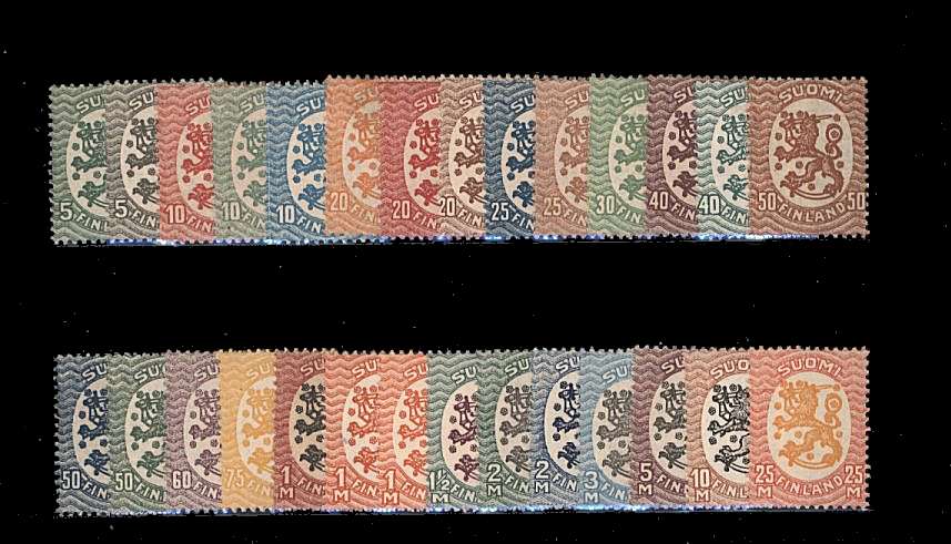 The ''Lion'' basic ''One of each'' set of twenty-eight with no perforation varieties<br/>A fine lightly mounted mint with some unmounted. <br/>SG Cat 135<br/><b>QBQ</b>
