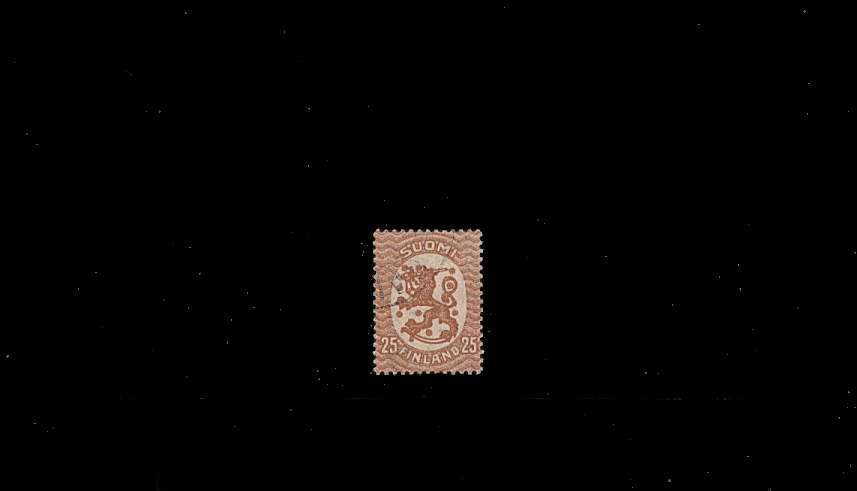 25p Cinnamon - ''Lion'' definitive.<br/>
A superb fine used single.<br/>
SG Cat £95