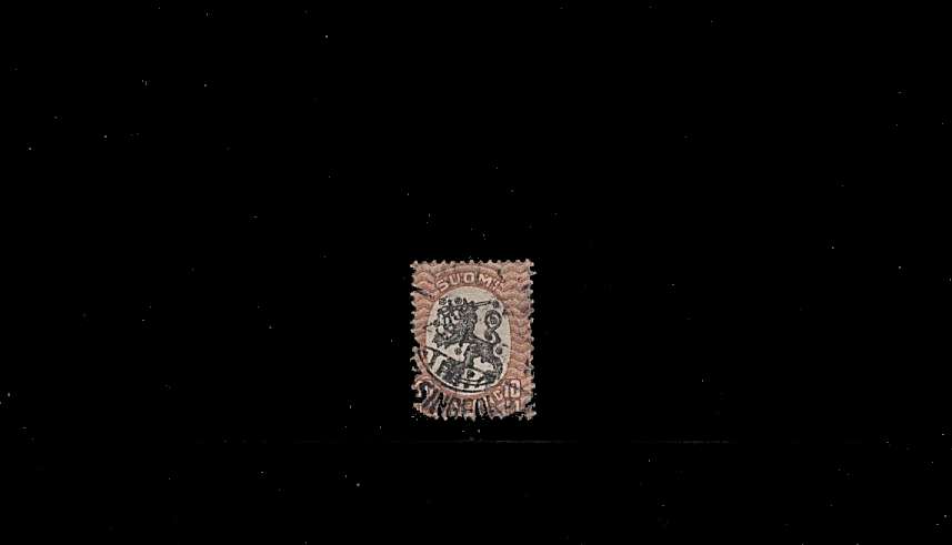 10m Black and Bistre - ''Lion'' definitive single with full perforations.
<br/>A superb fine used single.<br/>
SG Cat £31
<br/><b>QBQ</b>