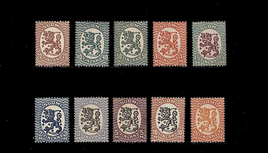 The  ''Lion'' definitive set.<br/>
A fine lightly mounted mint set of ten.  
<br/><b>QBQ</b>