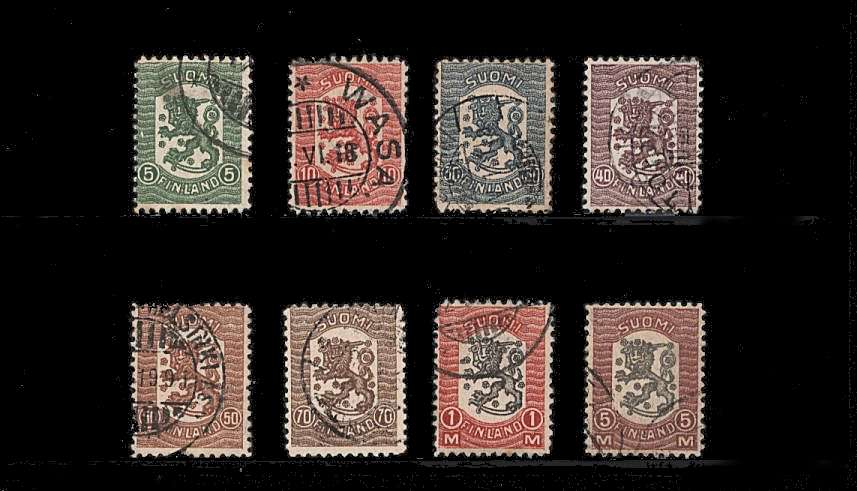 The ''Lion'' definitive set.<br/>
A fine used set of eight.<br/>
SG Cat £140<br/><b>QBQ</b>