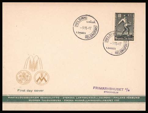 Central League of Agticultural Societies siongle
<br/>on an illustrated  First Day Cover<br/><br/>


Note: The MICHEL catalogue prices a FDC at x6 times the used set price