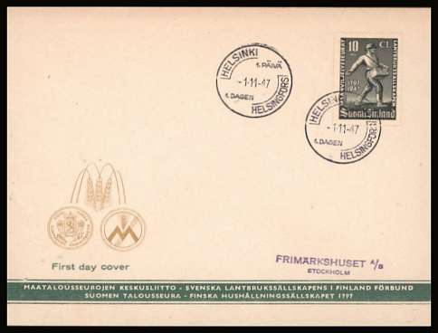 Central League of Agticultural Societies siongle
<br/>on an illustrated  First Day Cover<br/><br/>


Note: The MICHEL catalogue prices a FDC at x6 times the used set price