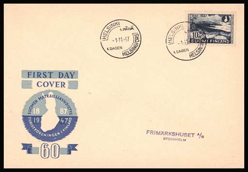 60th Anniversary of Tourist Society single
<br/>on an illustrated First Day Cover<br/><br/>


Note: The MICHEL catalogue prices a FDC at x6 times the used set price