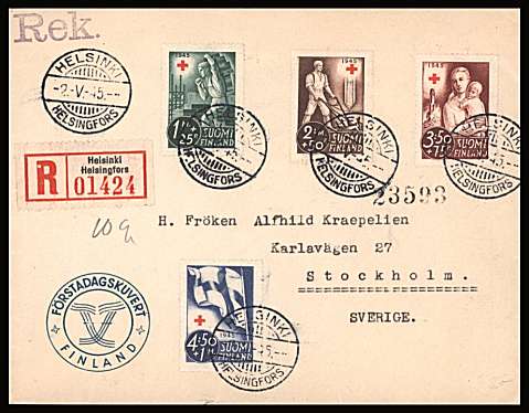 Red Cross Fund set of four
<br/>on a First Day Cover<br/><br/>


Note: The MICHEL catalogue prices a FDC at x6 times the used set price
