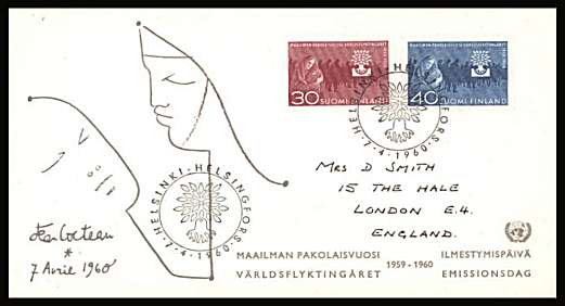 World Refugee Year set of two
<br/>on an illustrated First Day Cover<br/><br/>


Note: The MICHEL catalogue prices a FDC at x3.75 times the used set price
