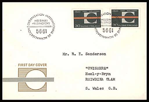 General Assembly of Standardization single x2 with special cancel 
<br/>on an illustrated First Day Cover<br/><br/>


Note: The MICHEL catalogue prices a FDC at x5 times the used set price
