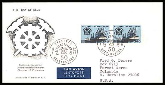 ''Finnish Economic Life'' - Ships single as a pair
<br/>on an illustrated First Day Cover with special cancel<br/><br/>


Note: The MICHEL catalogue prices a FDC at x6 times the used set price