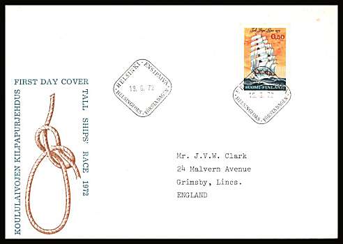 Tall Ships Race single
<br/>on an illustrated First Day Cover with special cancel<br/><br/>


Note: The MICHEL catalogue prices a FDC at x4.5 times the used set price