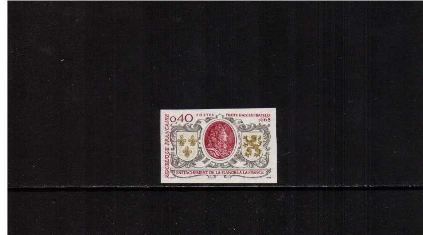 300th Anniversary of Treaty of Aix-la-Chapelle imperforate single superb unmounted mint.