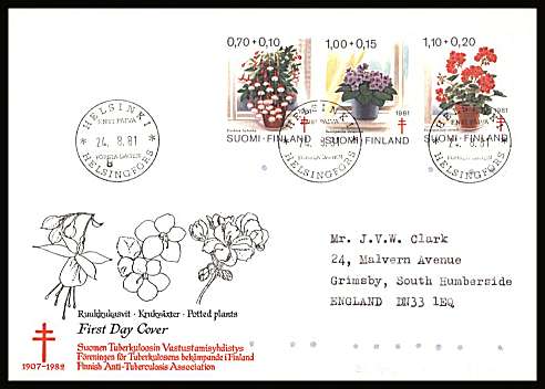 Tuberculosis Relief Fund - Plants set of three
<br/>on an illustrated First Day Cover with special cancel<br/><br/>


