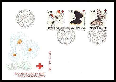 Finnish Red Cross - Butterflies 
<br/>on an unaddressed illustrated First Day Cover with special cancel<br/><br/>


