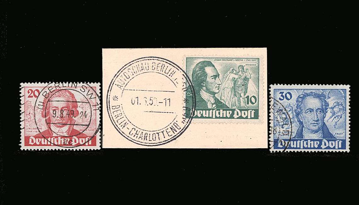 Birth Bicentenary of Goethe (poet) set of three.
A superb fine used set of three. SG Cat £225



<br><b>QQM</b>