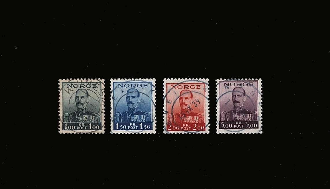 The King Haakon VII set of four<br/>A superb fine used set<br/>SG Cat £75