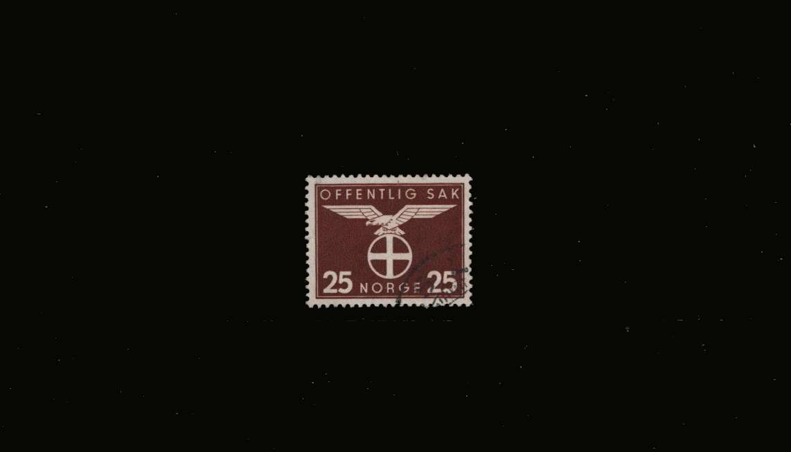 25o Red-Brown Official odd value<br/>superb fine used.<br/>SG Cat 38