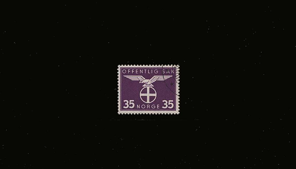 35o Purple Official odd value<br/>superb fine used.<br/>SG Cat 16