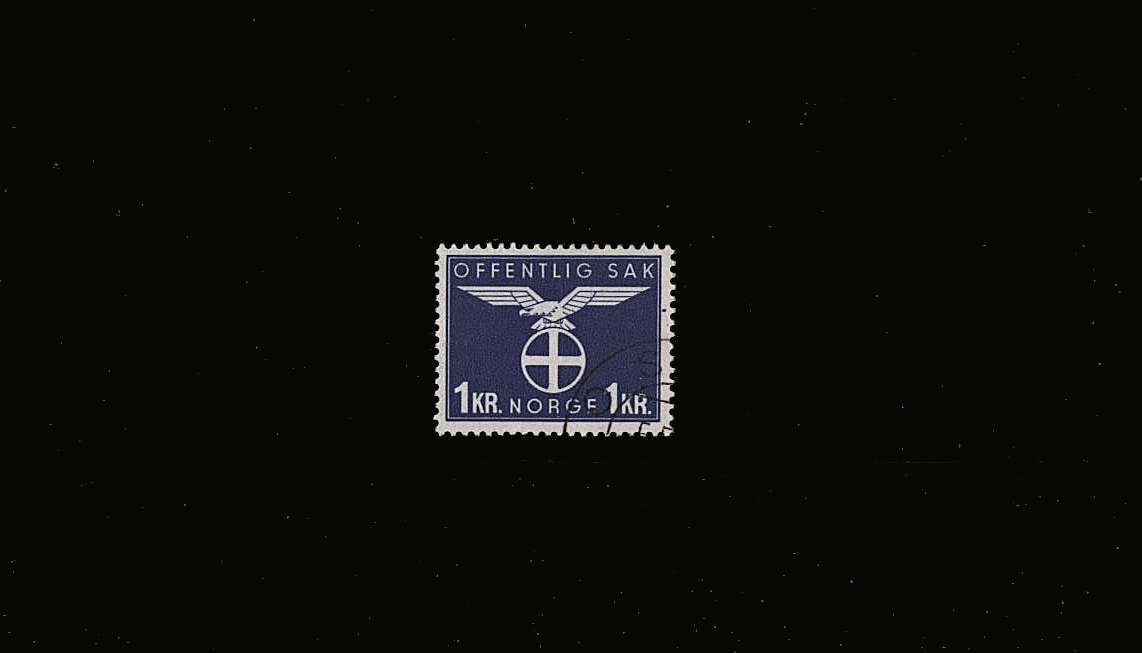 1K Violet-Blue Official odd value<br/>superb fine used.<br/>SG Cat 25