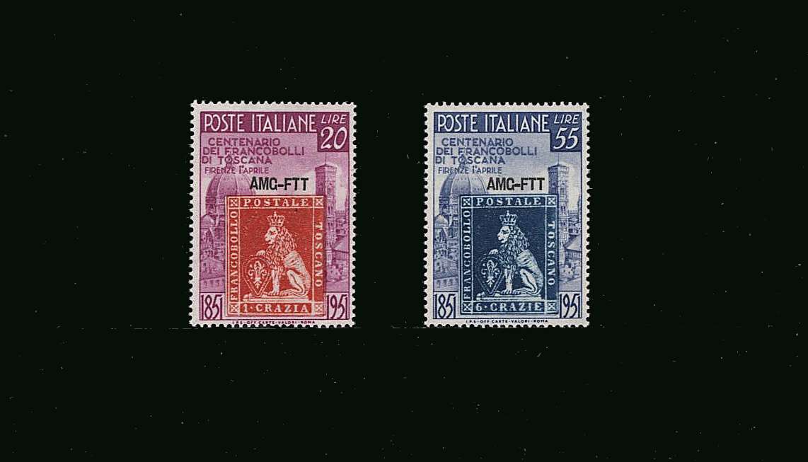 Centenary of First Tuscan Stamp<br/>
A superb unmounted mint set of two<br/>
SG Cat £76.25