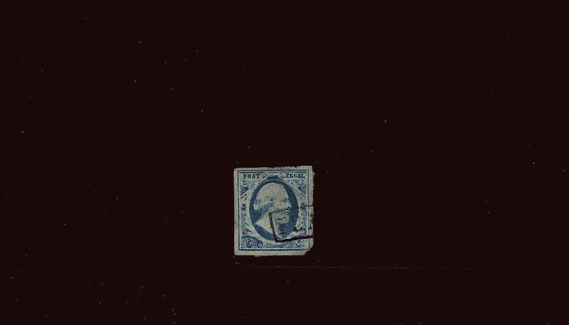 5c Blue<br/>
A bright looking stamp with a small thin.<br/>
SG Cat £55