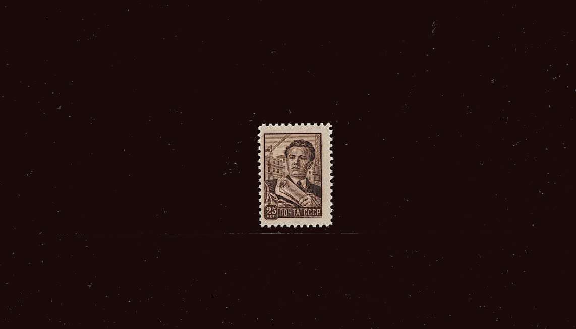 25K Bistre-Brown - Architect - Recess Printed<br/>
A superb unmounted mint single.<br/>SG Cat 9.50