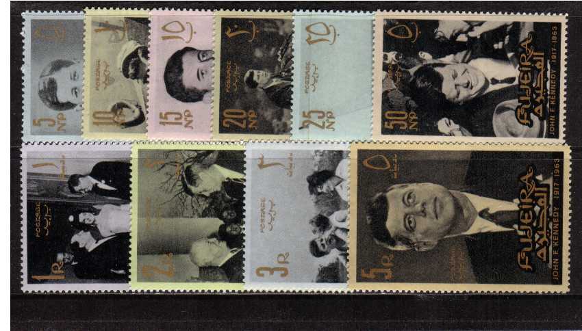 President Kennedy set of ten superb unmounted mint