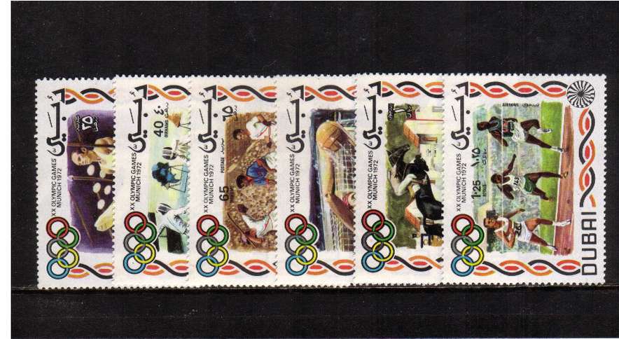 Olympic Games - Munich set of six superb unmounted mint.