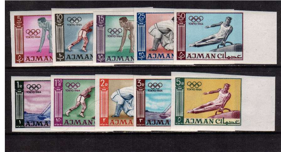 Olympic Games - Tokyo set of ten IMPERFORATE all right side marginal  superb unmounted mint