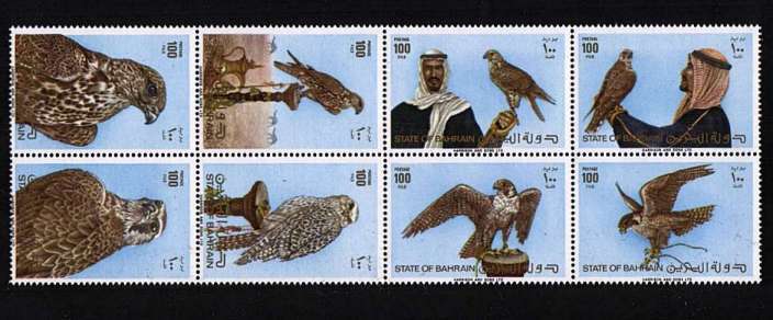 Birds - Falconary block of eight superb unmounted mint.