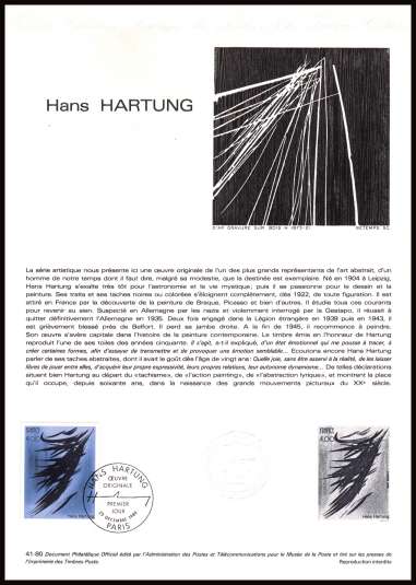 Philatelic Creations - Hans Hartung
<br/><b>Document number:   41-80 </b>