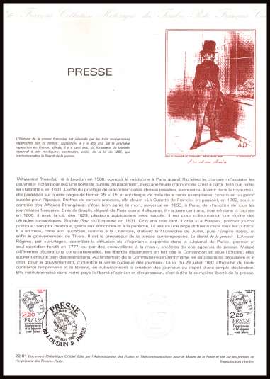 350th Anniversary of 'La Gazette'
<br/><b>Document number:   22-81 </b>
