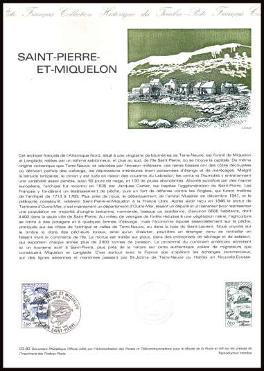 Tourist Publicity - St Pierre et Miquelon
<br/><b>Document number:  02-82 </b>